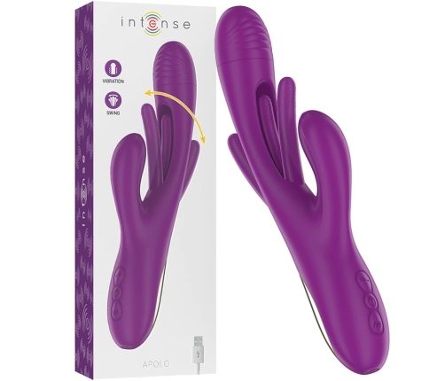 INTENSE - APOLO VIBRADOR MULTIFUNCIÓN RECARGABLE 7 VIBRACIONES CON LENGUA OSCILANTE MORADO
