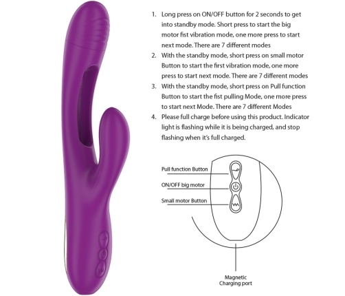 INTENSE - APOLO VIBRADOR MULTIFUNCIÓN RECARGABLE 7 VIBRACIONES CON LENGUA OSCILANTE MORADO
