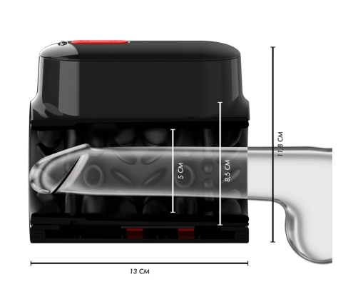 Jamyjob Vortex Tech Turbo Intimate Machine, 360° Rotation, Black-Red