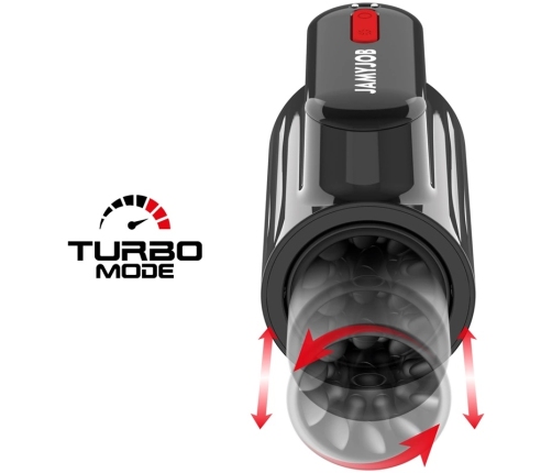 Jamyjob Vortex Tech Turbo Intimate Machine, 360° Rotation, Black-Red