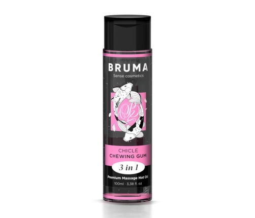 BRUMA Premium 3-in-1 Massage Oil Chewing Gum Scent 100 ml Vegan Formula