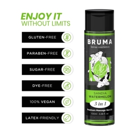 BRUMA Premium 3-in-1 Massage Oil Watermelon - Warming Vegan 100ml