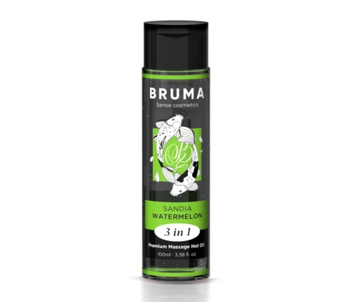 BRUMA - ACEITE DE MASAJE PREMIUM EFECTO CALOR SABOR SANDÍA 3 EN 1 - 100 ML
