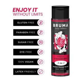 BRUMA Premium Massage Oil 3-in-1 Strawberry Warming Effect 100ml