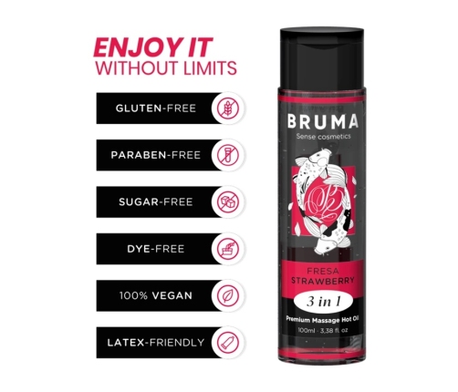 BRUMA Premium Massage Oil 3-in-1 Strawberry Warming Effect 100ml