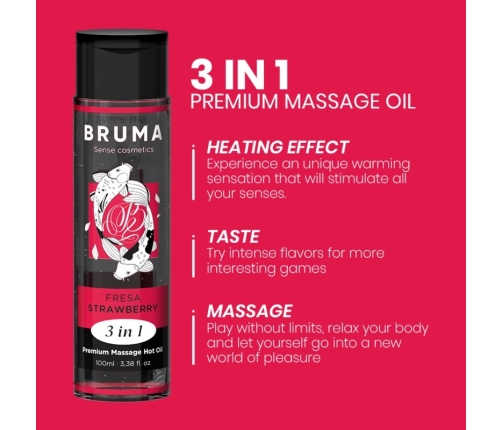 BRUMA Premium Massage Oil 3-in-1 Strawberry Warming Effect 100ml