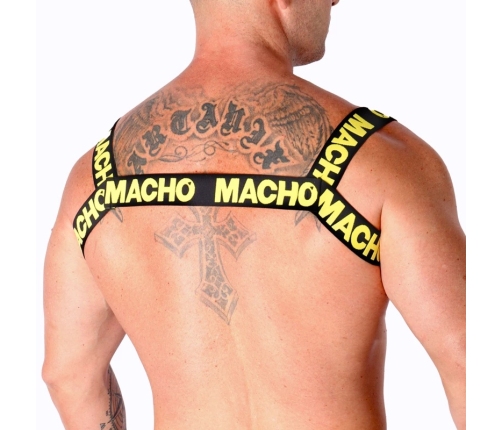 Macho Double Yellow Elastic Harness - Adjustable Unisex Accessory One Size