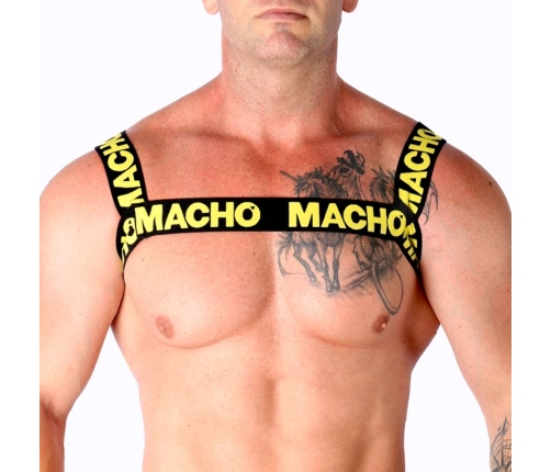 Macho Double Yellow Elastic Harness - Adjustable Unisex Accessory One Size