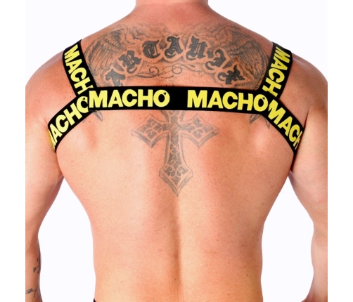 Macho Double Yellow Elastic Harness - Adjustable Unisex Accessory One Size