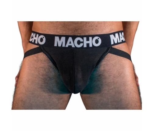 Macho MX25NN Black Jockstrap S - Semi-Transparent, Elastic Support