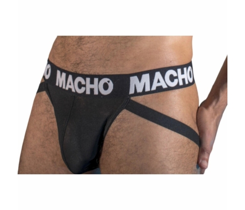 Macho MX25NN Black Jockstrap S - Semi-Transparent, Elastic Support