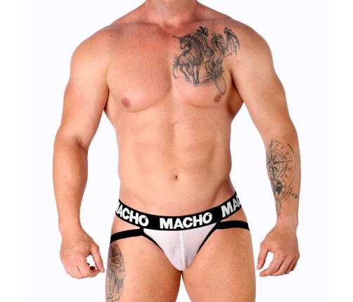Macho MX26X1 Jockstrap White Mesh L - Breathable Athletic Support
