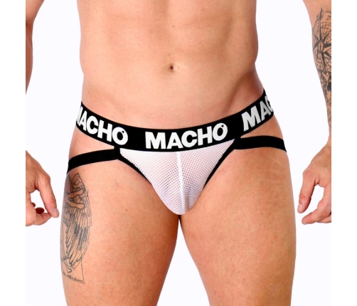 Macho MX26X1 Jockstrap White Mesh L - Breathable Athletic Support