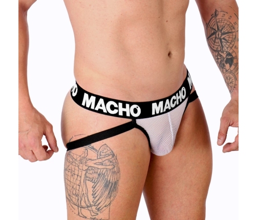 Macho MX26X1 Jockstrap White Mesh L - Breathable Athletic Support