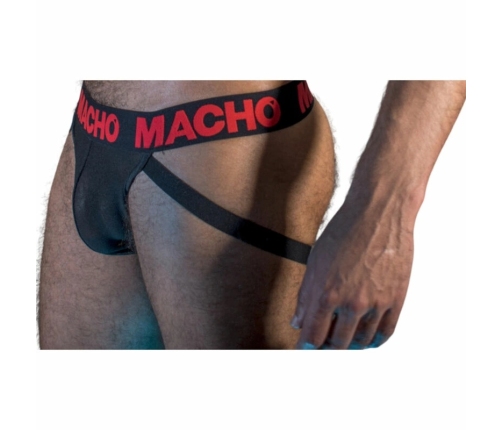 MACHO MX26X2 Jockstrap Black/Red M - Semi-Transparent Elastic Underwear