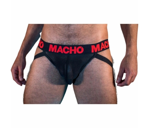 MACHO MX26X2 Jockstrap Black/Red M - Semi-Transparent Elastic Underwear