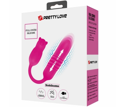 Pretty Love Nobikuma Pink Silicone Vibrating Bullet - USB, 6 Modes
