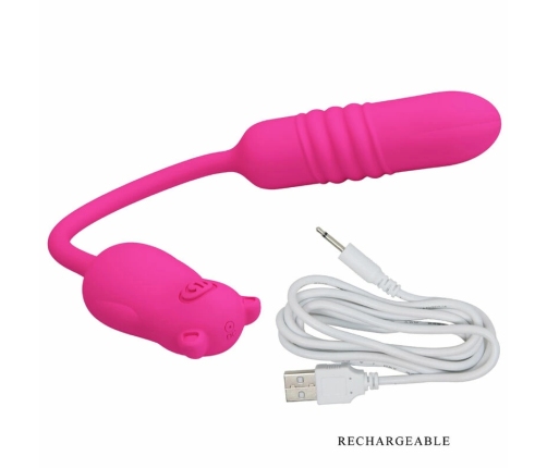 Pretty Love Nobikuma Pink Silicone Vibrating Bullet - USB, 6 Modes