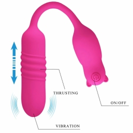 Pretty Love Nobikuma Pink Silicone Vibrating Bullet - USB, 6 Modes