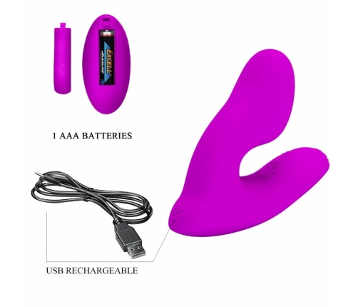 Pretty Love Melvin Intimate Dual Motor Silicone Device with Remote, Pink