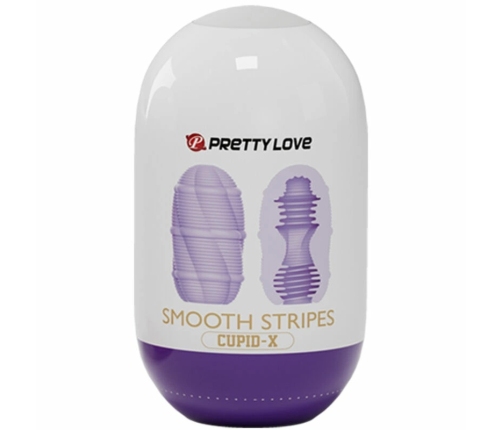 Pretty Love Smooth Stripes Intimate Egg Cup - Compact TPR Flexible Sleeve