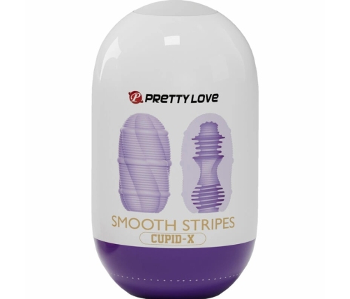 Pretty Love Smooth Stripes Intimate Egg Cup - Compact TPR Flexible Sleeve