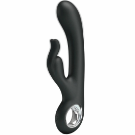 Pretty Love Carina Dual-Action Vibrator Black Silicone, 7 Modes USB