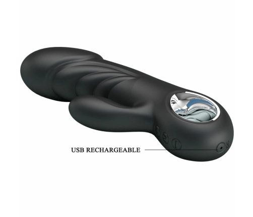 Pretty Love Ansel Black Silicone Vibrator with 7 Vibration Modes USB