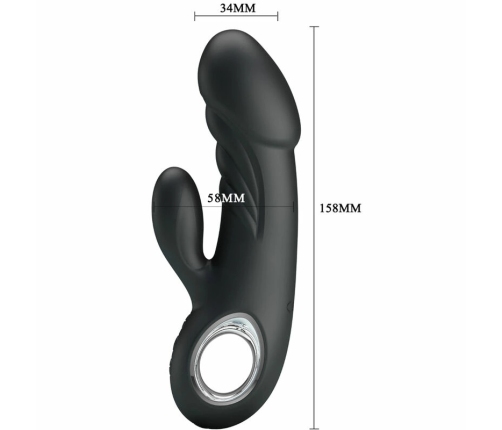 Pretty Love Ansel Black Silicone Vibrator with 7 Vibration Modes USB