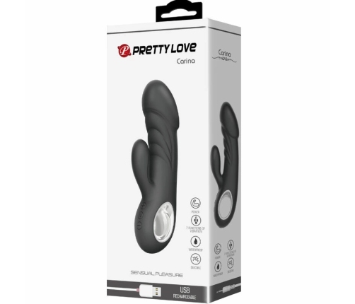 Pretty Love Ansel Black Silicone Vibrator with 7 Vibration Modes USB