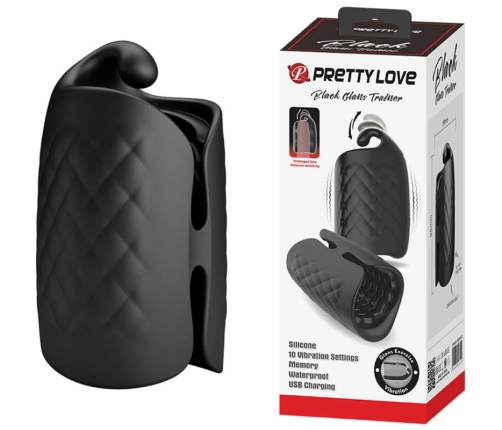 Pretty Love Black Intimate Glans Trainer Rechargeable Vibrating Model 0801S