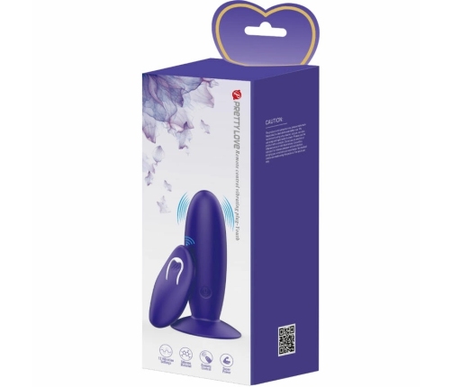 Pretty Love Youth Anal Plug Violet - Silicone Vibrating, Remote, Rechargeable