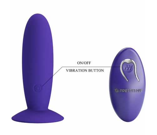Pretty Love Youth Anal Plug Violet - Silicone Vibrating, Remote, Rechargeable
