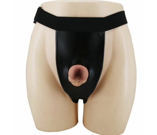 Pretty Love Harness Briefs Set with Silicone Shaft, Adjustable, Brown