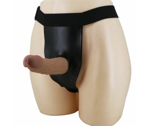 Pretty Love Harness Briefs Set with Silicone Shaft, Adjustable, Brown