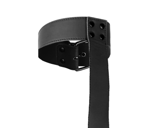 Fetish Submissive Adjustable Vegan Leather Collar & Wrist Restraint Set
