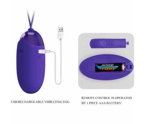 Pretty Love Berger Wireless Intimate Egg Violet 12 Modes Silicone