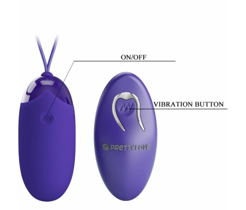 Pretty Love Berger Wireless Intimate Egg Violet 12 Modes Silicone