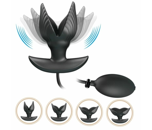 Pretty Love Inflatable Rechargeable Intimate Plug Black Silicone USB