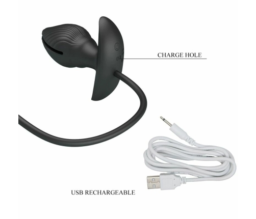 Pretty Love Inflatable Rechargeable Intimate Plug Black Silicone USB