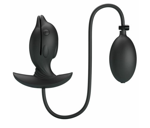 Pretty Love Inflatable Rechargeable Silicone Plug Black 10 Modes