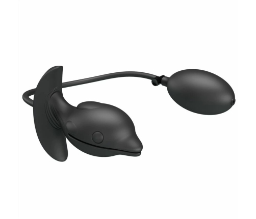 Pretty Love Inflatable Rechargeable Silicone Plug Black 10 Modes