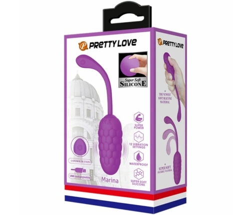 Pretty Love Vibrating Egg Marine Texture Violet USB Rechargeable 12 Modes