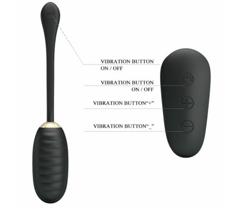 Pretty Love Doreen Luxury Black Wireless Vibrating Egg USB Rechargeable