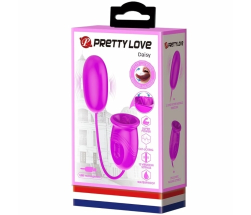 Pretty Love Daisy Dual Egg Rechargeable Device Violet Silicone