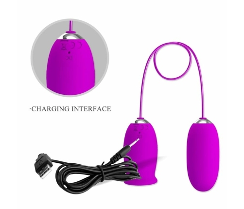 Pretty Love Daisy Dual Egg Rechargeable Device Violet Silicone