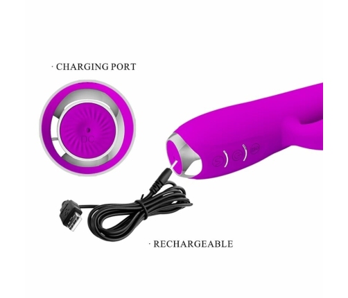Pretty Love Gloria Intimate Silicone Dual-Motor System, Waterproof, Violet