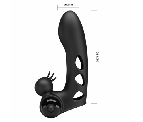 Pretty Love Orlando Black Finger Vibration Device, 10 Modes, Silicone