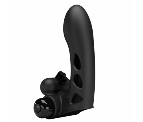 Pretty Love Orlando Black Finger Vibration Device, 10 Modes, Silicone