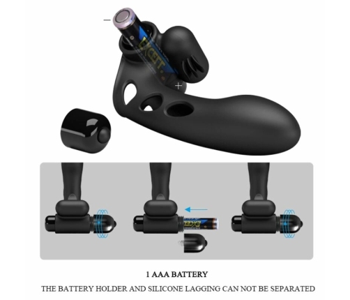 Pretty Love Orlando Black Finger Vibration Device, 10 Modes, Silicone